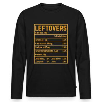 Pas de gaspillage - Vérification des valeurs nutritionnelles des restes de nourriture ! - T-shirt manches longues Premium bio Homme - noir - Devant - Nico (187cm)