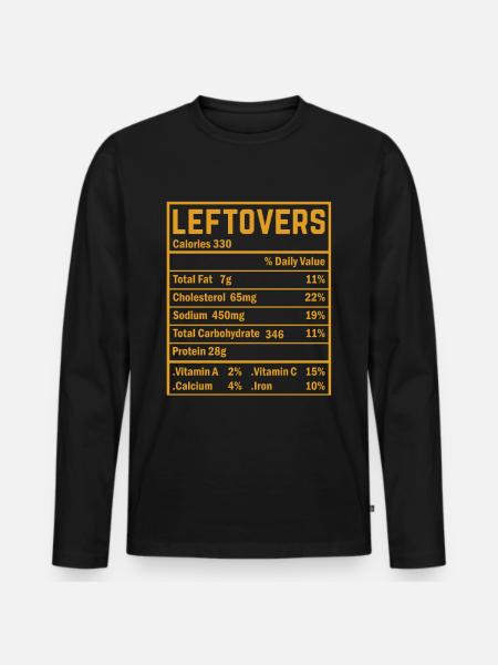 No Waste - Essensreste Nährwerte Check! - Männer Premium Bio Langarmshirt - Schwarz
