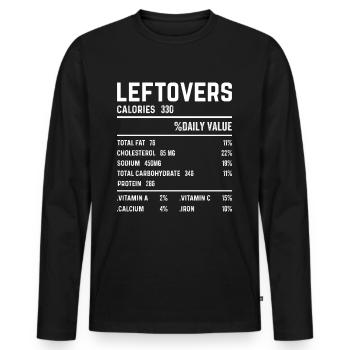 Pas de gaspillage - Vérification des valeurs nutritionnelles des restes de nourriture ! - T-shirt manches longues Premium bio Homme - noir - Devant - Nico (187cm)