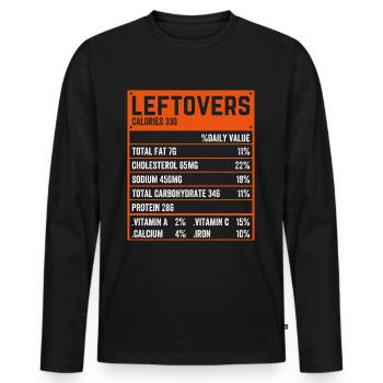 Pas de gaspillage - Vérification des valeurs nutritionnelles des restes de nourriture ! - T-shirt manches longues Premium bio Homme - noir - Devant - Nico (187cm)