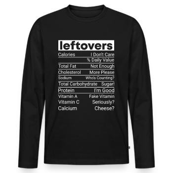 Pas de gaspillage - Vérification des valeurs nutritionnelles des restes de nourriture ! - T-shirt manches longues Premium bio Homme - noir - Devant - Nico (187cm)