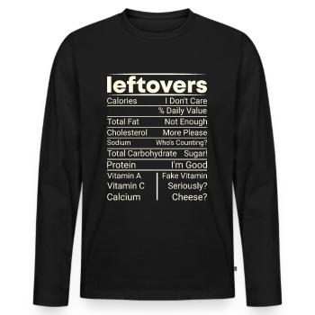 Pas de gaspillage - Vérification des valeurs nutritionnelles des restes de nourriture ! - T-shirt manches longues Premium bio Homme - noir - Devant - Nico (187cm)