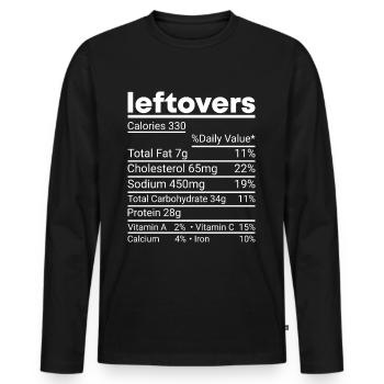 Pas de gaspillage - Vérification des valeurs nutritionnelles des restes de nourriture ! - T-shirt manches longues Premium bio Homme - noir - Devant - Nico (187cm)