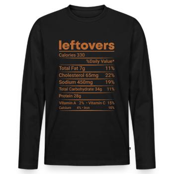 Pas de gaspillage - Vérification des valeurs nutritionnelles des restes de nourriture ! - T-shirt manches longues Premium bio Homme - noir - Devant - Nico (187cm)