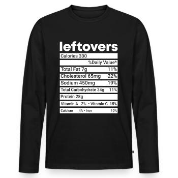 Pas de gaspillage - Vérification des valeurs nutritionnelles des restes de nourriture ! - T-shirt manches longues Premium bio Homme - noir - Devant - Nico (187cm)