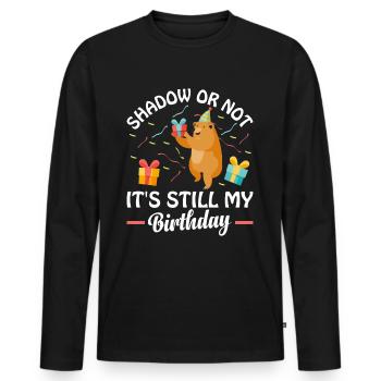 Groundhog - Groundhog Day Birthday - Men's Premium Organic Long Sleeve Shirt - black - Front - Nico (187cm)
