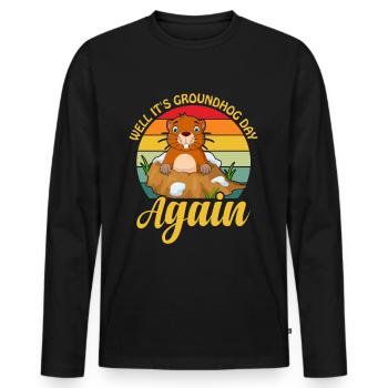 Groundhog Day - Männer Premium Bio Langarmshirt - Schwarz - Vorne - Nico (187cm)