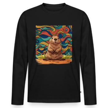 Groundhog - Happy Groundhog Day - Men's Premium Organic Long Sleeve Shirt - black - Front - Nico (187cm)