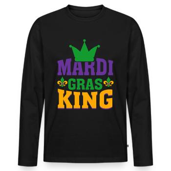 Mardi Gras - T-shirt manches longues Premium bio Homme - noir - Devant - Nico (187cm)