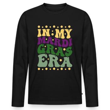 Mardi Gras - Men's Premium Organic Long Sleeve Shirt - black - Front - Nico (187cm)