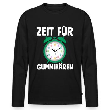 C’est l’heure des oursons en gélatine ! Bonbons Gummy Bear Watch - T-shirt manches longues Premium bio Homme - noir - Devant - Nico (187cm)