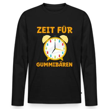 C’est l’heure des oursons en gélatine ! Bonbons Gummy Bear Watch - T-shirt manches longues Premium bio Homme - noir - Devant - Nico (187cm)