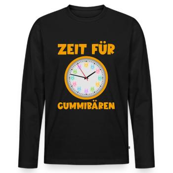 C’est l’heure des oursons en gélatine ! Bonbons Gummy Bear Watch - T-shirt manches longues Premium bio Homme - noir - Devant - Nico (187cm)