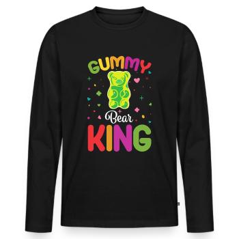 Gümmibär König der Süßigkeiten - Männer Premium Bio Langarmshirt - Schwarz - Vorne - Nico (187cm)