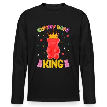Gümmibär König der Süßigkeiten - Männer Premium Bio Langarmshirt - Schwarz - Vorne - Nico (187cm)