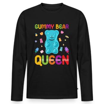 Gümmibär Königin der Süßigkeiten - Männer Premium Bio Langarmshirt - Schwarz - Vorne - Nico (187cm)