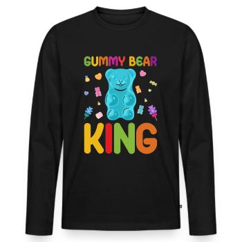 Gümmibär King of Sweets - Men's Premium Organic Long Sleeve Shirt - black - Front - Nico (187cm)