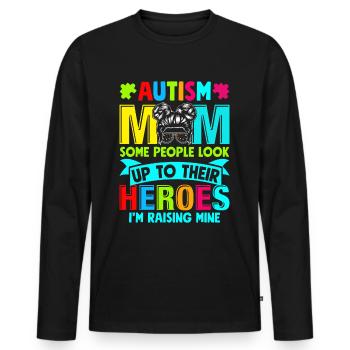 Autismus Mutter- die Heldinnen mancher Kinder - Männer Premium Bio Langarmshirt - Schwarz - Vorne - Nico (187cm)