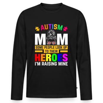 Autismus Mutter- die Heldinnen mancher Kinder - Männer Premium Bio Langarmshirt - Schwarz - Vorne - Nico (187cm)