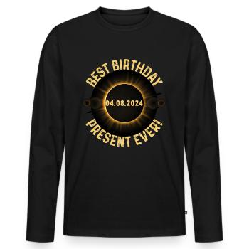 Éclipse solaire - Explorez l’obscurité - T-shirt manches longues Premium bio Homme - noir - Devant - Nico (187cm)