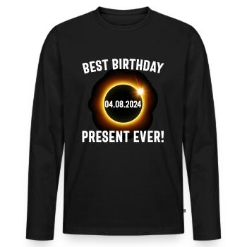 Éclipse solaire - Explorez l’obscurité - T-shirt manches longues Premium bio Homme - noir - Devant - Nico (187cm)