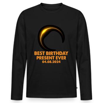Éclipse solaire - Explorez l’obscurité - T-shirt manches longues Premium bio Homme - noir - Devant - Nico (187cm)