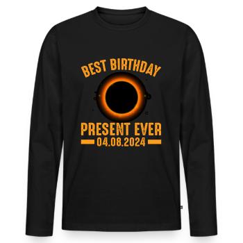 Éclipse solaire - Explorez l’obscurité - T-shirt manches longues Premium bio Homme - noir - Devant - Nico (187cm)