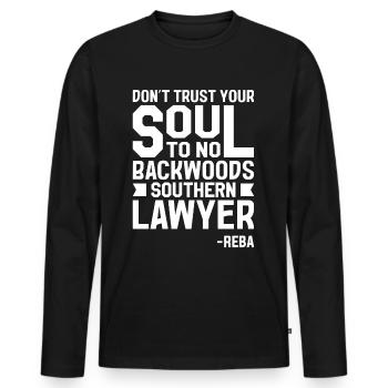 Do not trust a lawyer from the south - Men's Premium Organic Long Sleeve Shirt - black - Front - Nico (187cm)