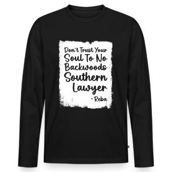 Do not trust a lawyer from the south - Men's Premium Organic Long Sleeve Shirt - black - Front - Nico (187cm)