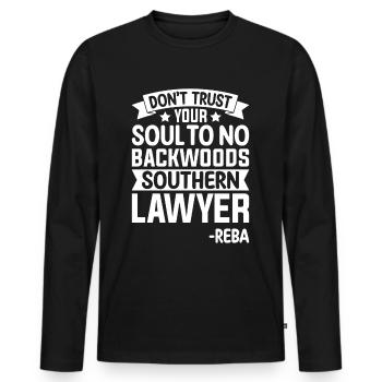 Do not trust a lawyer from the south - Men's Premium Organic Long Sleeve Shirt - black - Front - Nico (187cm)