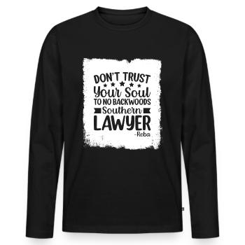 Do not trust a lawyer from the south - Men's Premium Organic Long Sleeve Shirt - black - Front - Nico (187cm)
