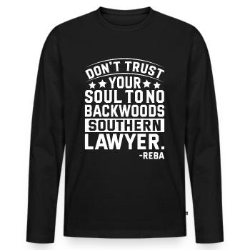 Do not trust a lawyer from the south - Men's Premium Organic Long Sleeve Shirt - black - Front - Nico (187cm)