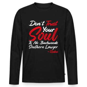 Do not trust a lawyer from the south - Men's Premium Organic Long Sleeve Shirt - black - Front - Nico (187cm)