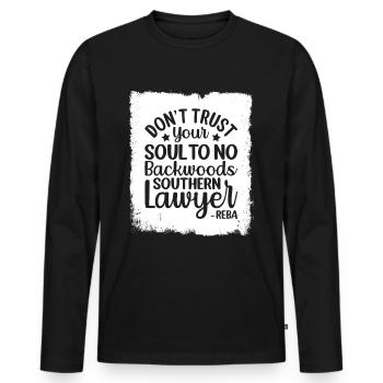 Do not trust a lawyer from the south - Men's Premium Organic Long Sleeve Shirt - black - Front - Nico (187cm)