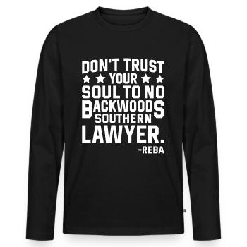 Do not trust a lawyer from the south - Men's Premium Organic Long Sleeve Shirt - black - Front - Nico (187cm)