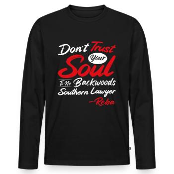 Do not trust a lawyer from the south - Men's Premium Organic Long Sleeve Shirt - black - Front - Nico (187cm)