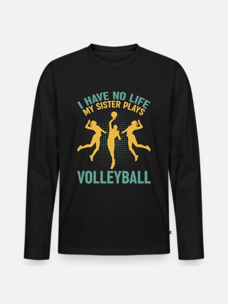 Volleyball Sister Volleyball Player Siblings - Men's Premium Organic Long Sleeve Shirt - black