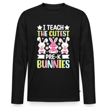 Easter Bunny Little Cute Bunny - Men's Premium Organic Long Sleeve Shirt - black - Front - Nico (187cm)