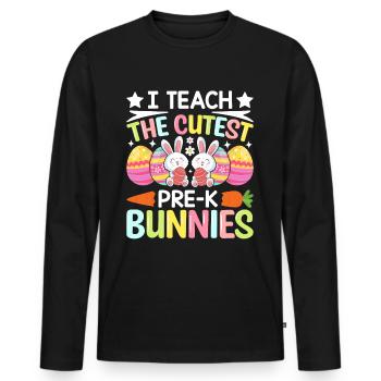 Der Spaß geht Ostermontag weiter Osterzeit Ostern - Männer Premium Bio Langarmshirt - Schwarz - Vorne - Nico (187cm)