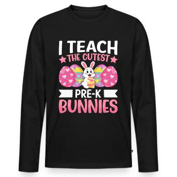 01 Care For Cutest Little Bunnies - Men's Premium Organic Long Sleeve Shirt - black - Front - Nico (187cm)