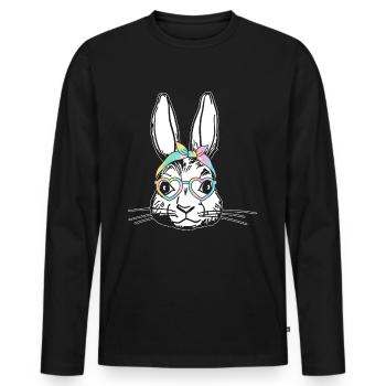 Easter Bunny Care for Little Cute Bunnies - Men's Premium Organic Long Sleeve Shirt - black - Front - Nico (187cm)
