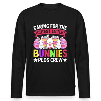 Easter Bunny Care for Little Cute Bunnies - Men's Premium Organic Long Sleeve Shirt - black - Front - Nico (187cm)
