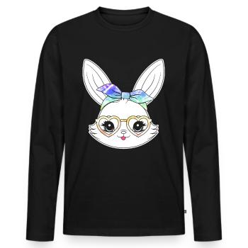 Easter Bunny Care Little Cute Bunny - Men's Premium Organic Long Sleeve Shirt - black - Front - Nico (187cm)