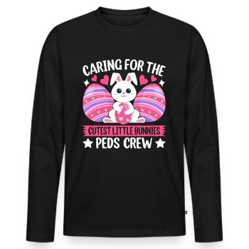 Easter Bunny Care for Little Cute Bunnies - Men's Premium Organic Long Sleeve Shirt - black - Front - Nico (187cm)