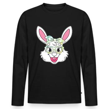 Easter Bunny Care for Little Cute Bunnies - Men's Premium Organic Long Sleeve Shirt - black - Front - Nico (187cm)