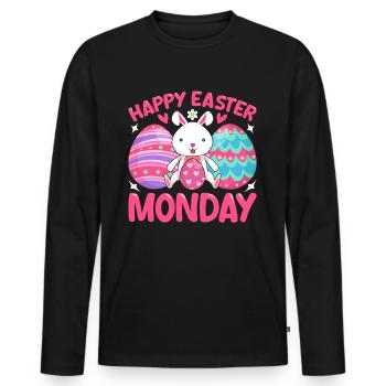 Happy Easter Monday! Easter Easter Eggs Easter Bunny - Men's Premium Organic Long Sleeve Shirt - black - Front - Nico (187cm)