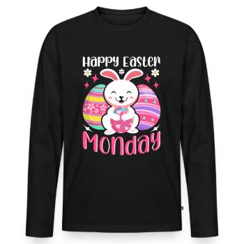 Happy Easter Monday! Easter Easter Eggs Easter Bunny - Men's Premium Organic Long Sleeve Shirt - black - Front - Nico (187cm)