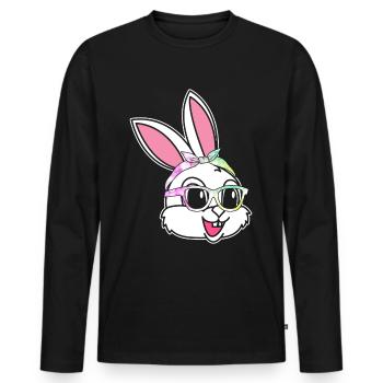 Ostern süßes Häschen Osterhase - Männer Premium Bio Langarmshirt - Schwarz - Vorne - Nico (187cm)