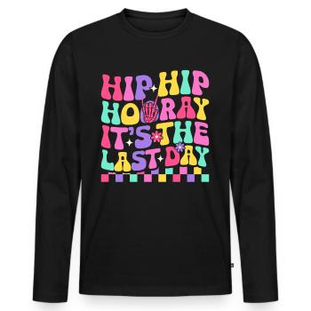 Letzter Schultag Abschluss Sommerferien Schüler - Männer Premium Bio Langarmshirt - Schwarz - Vorne - Nico (187cm)