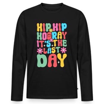 Last day of school Graduation Summer Holidays Pupils - Men's Premium Organic Long Sleeve Shirt - black - Front - Nico (187cm)